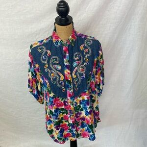 Vintage Thums Up Bedazzled Top Size Medium